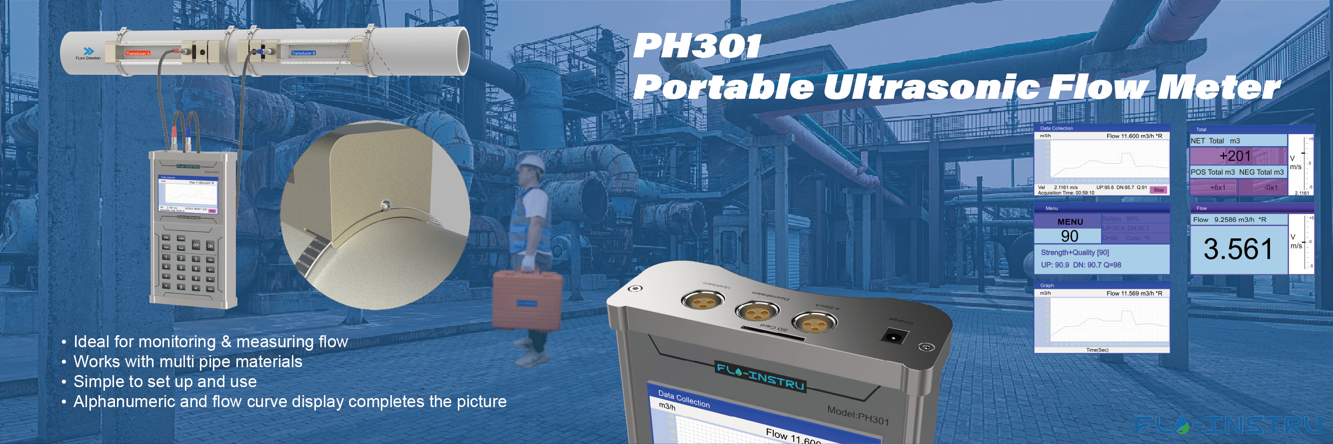 کیفیت اندازه گيري جريان فوق صوتي با چسب کارخانه